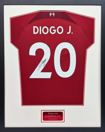 Diogo Jota Signed Liverpool Shirt  - Darling Picture Framing