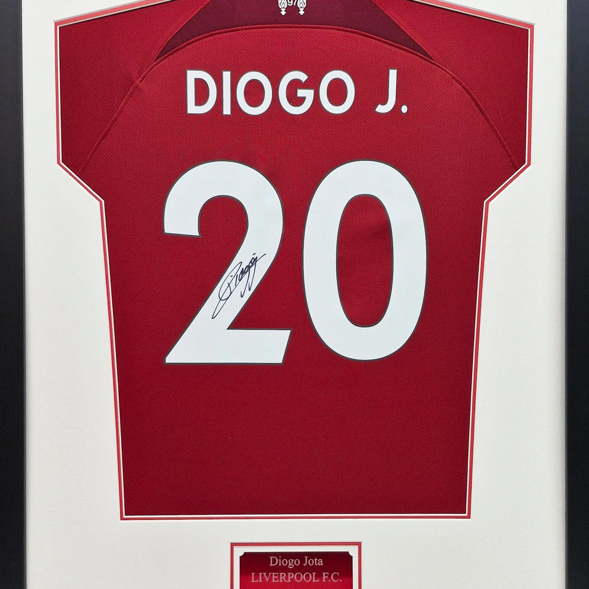 Diogo Joto Signed Liverpool Shirt - Framed with COA - Darling Picture Framing