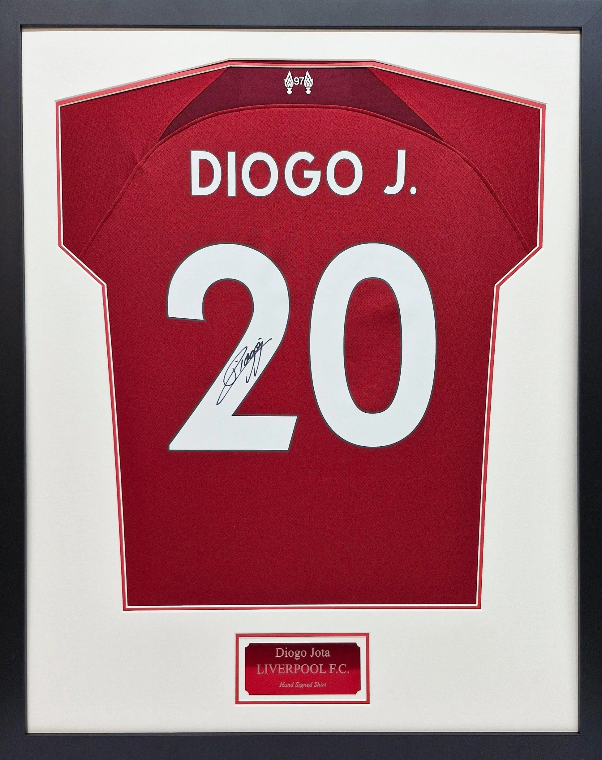 Diogo Joto Signed Liverpool Shirt - Framed with COA - Darling Picture Framing