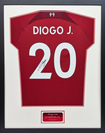 Diogo Joto Signed Liverpool Shirt - Framed with COA - Darling Picture Framing