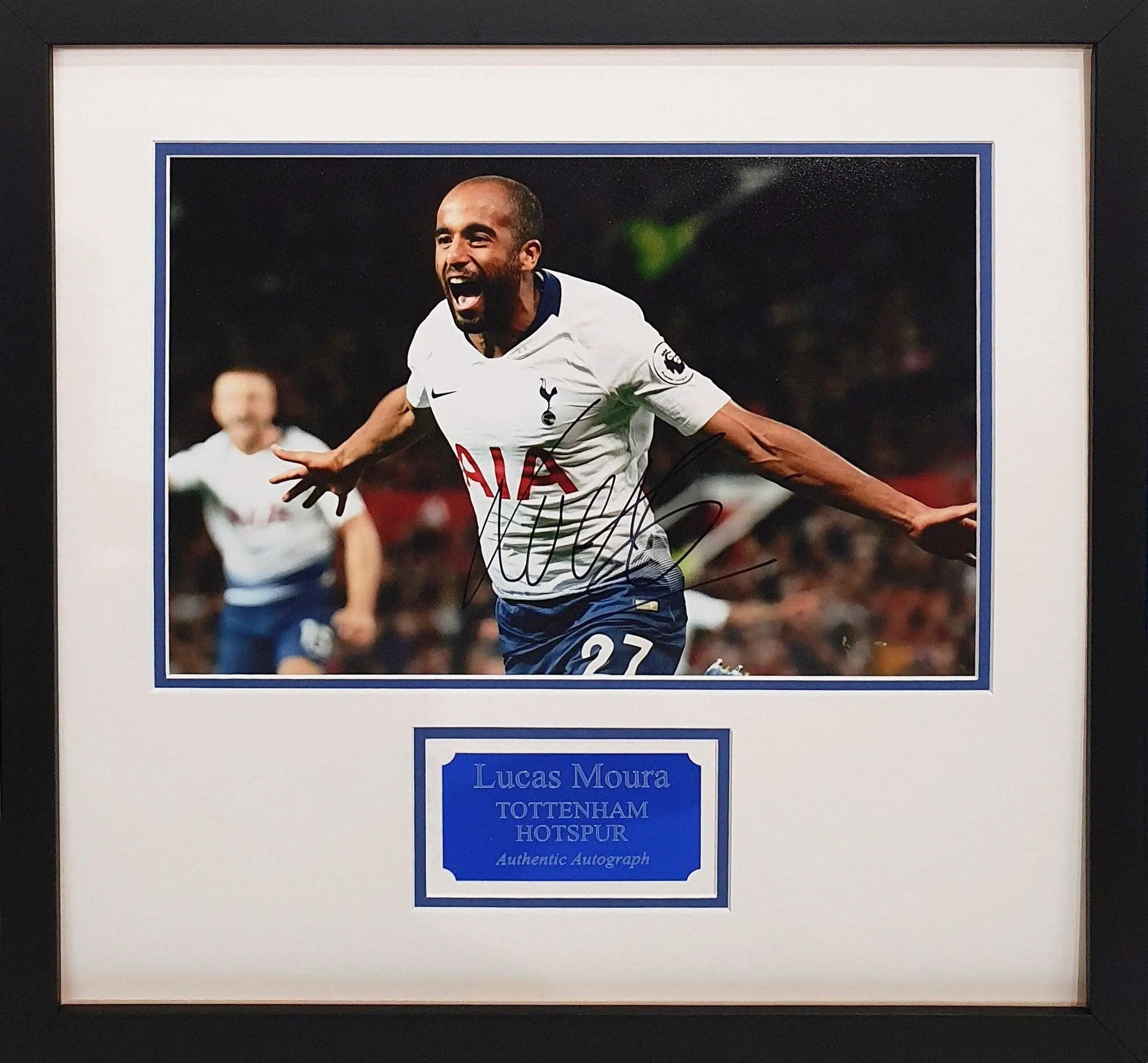 Lucas Moura Signed Spurs Photo - Framed with COA - Darling Picture Framing
