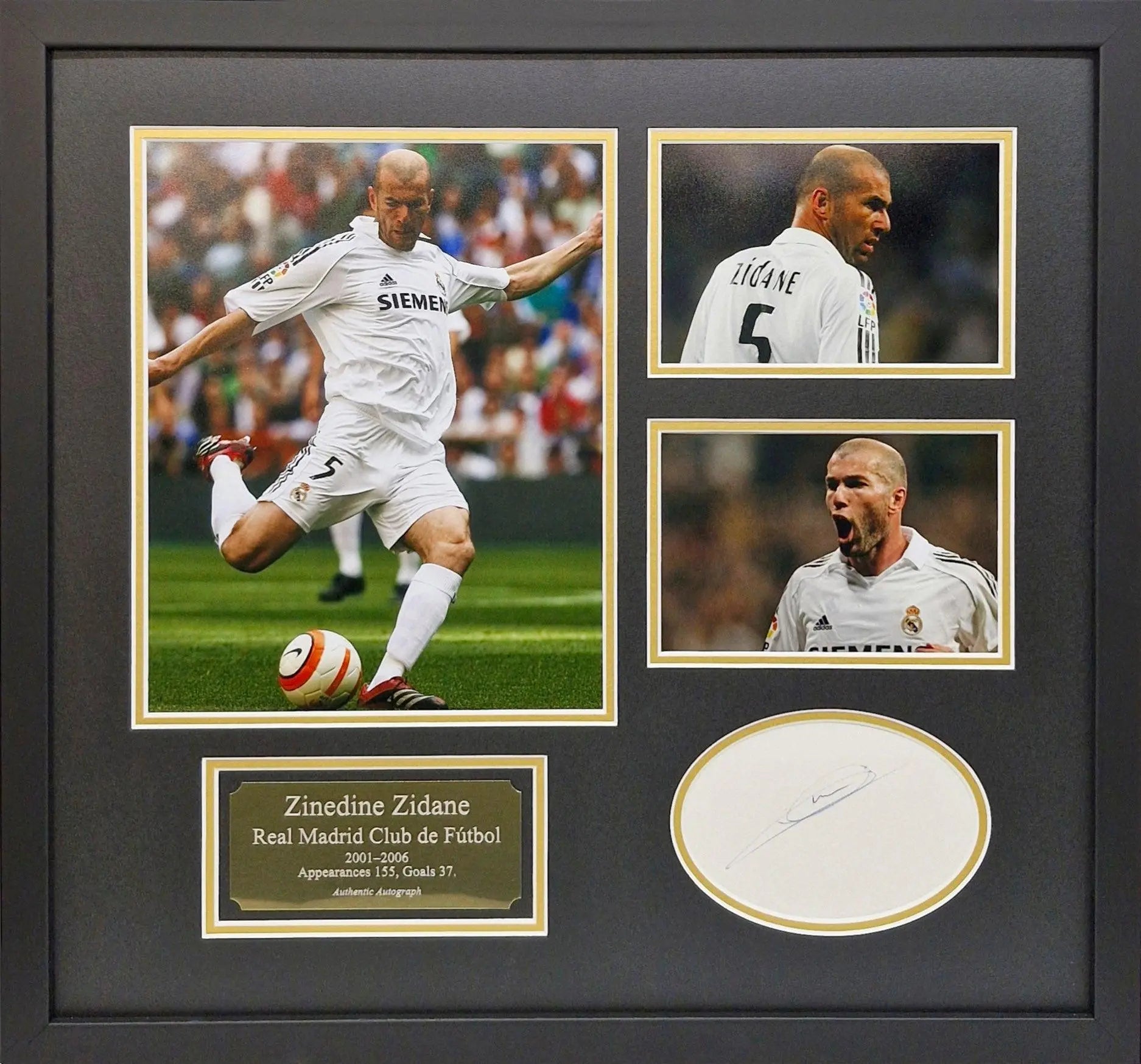 Zinedine Zidane Signed Card Real Madrid - Framed with COA - Darling Picture Framing