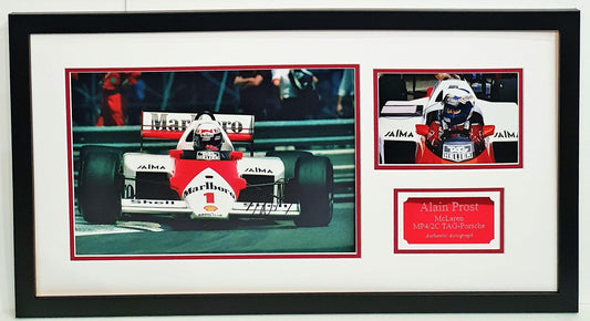 Alain Prost Signed McLaren 1986 F1 World Champion Photo Framed. - Darling Picture Framing