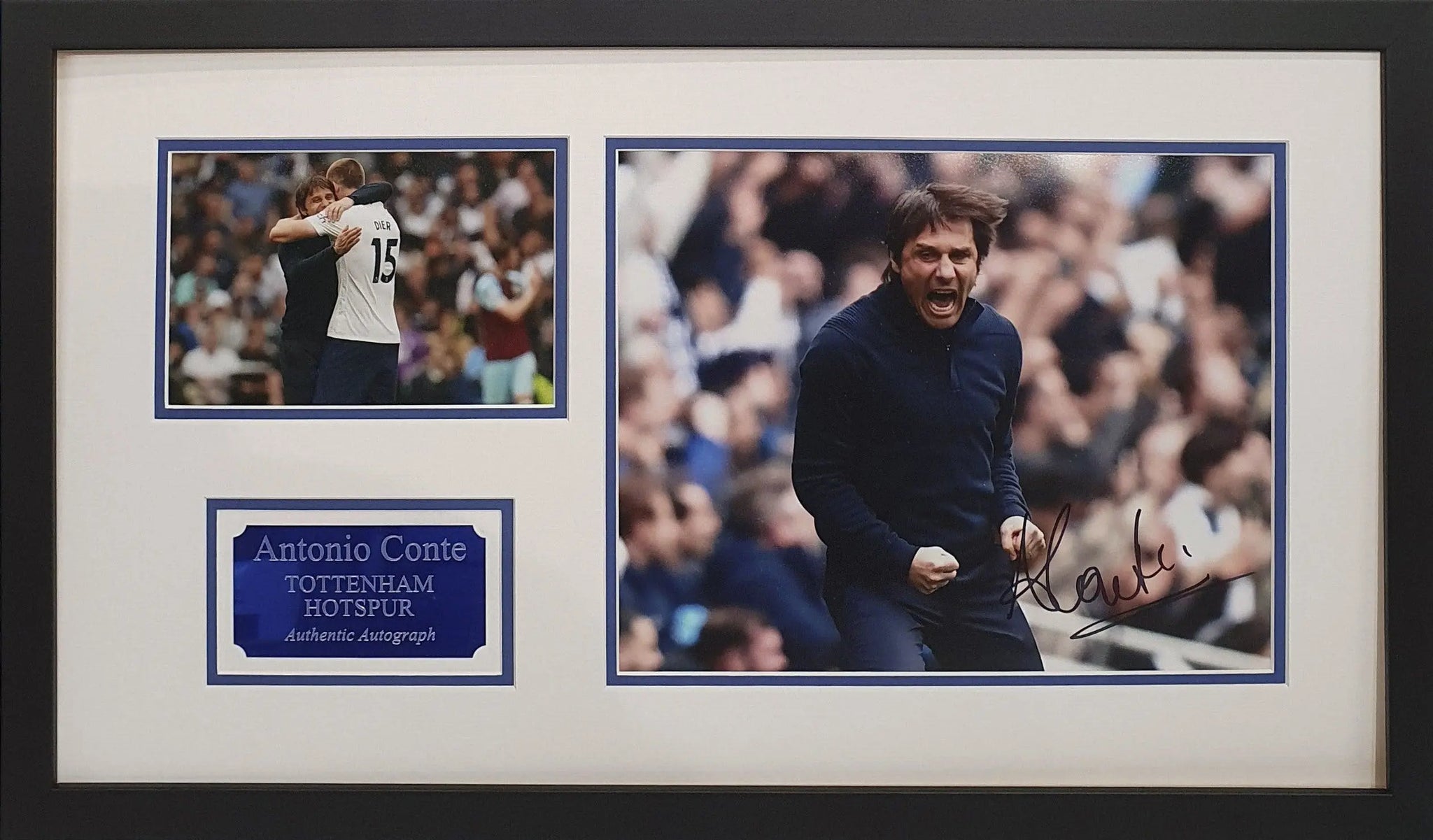 Antonio Conte Signed Spurs Photo - Framed with COA - Darling Picture Framing