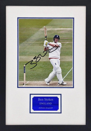 Ben Stokes Signed England Photo - Framed with COA - Darling Picture Framing