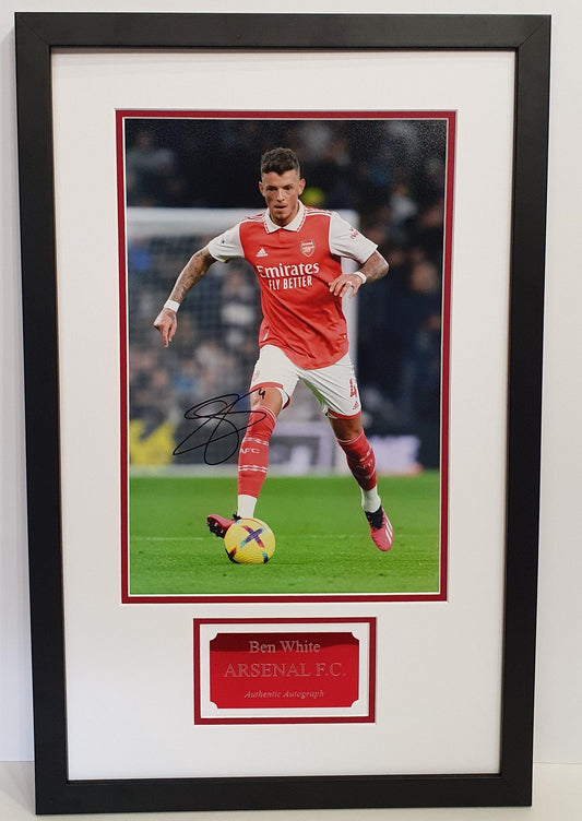 Ben White Signed Arsenal Photo Framed. - Darling Picture Framing