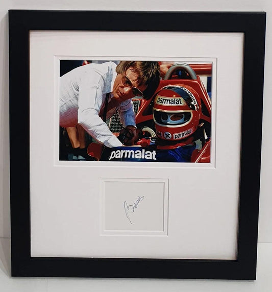 Bernie Ecclestone Signed Card with Photo Framed. - Darling Picture Framing