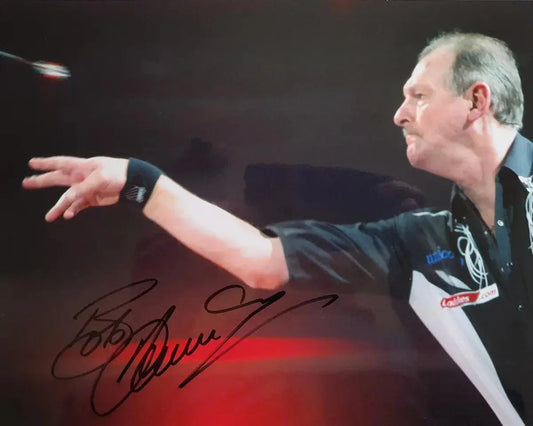 Bob Anderson Signed Darts Photo. - Darling Picture Framing