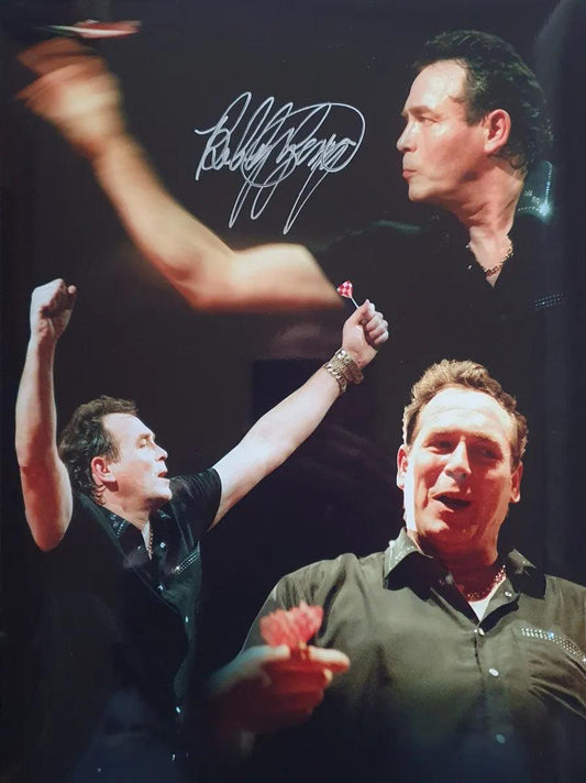 Bobby George Signed Darts Photo. - Darling Picture Framing