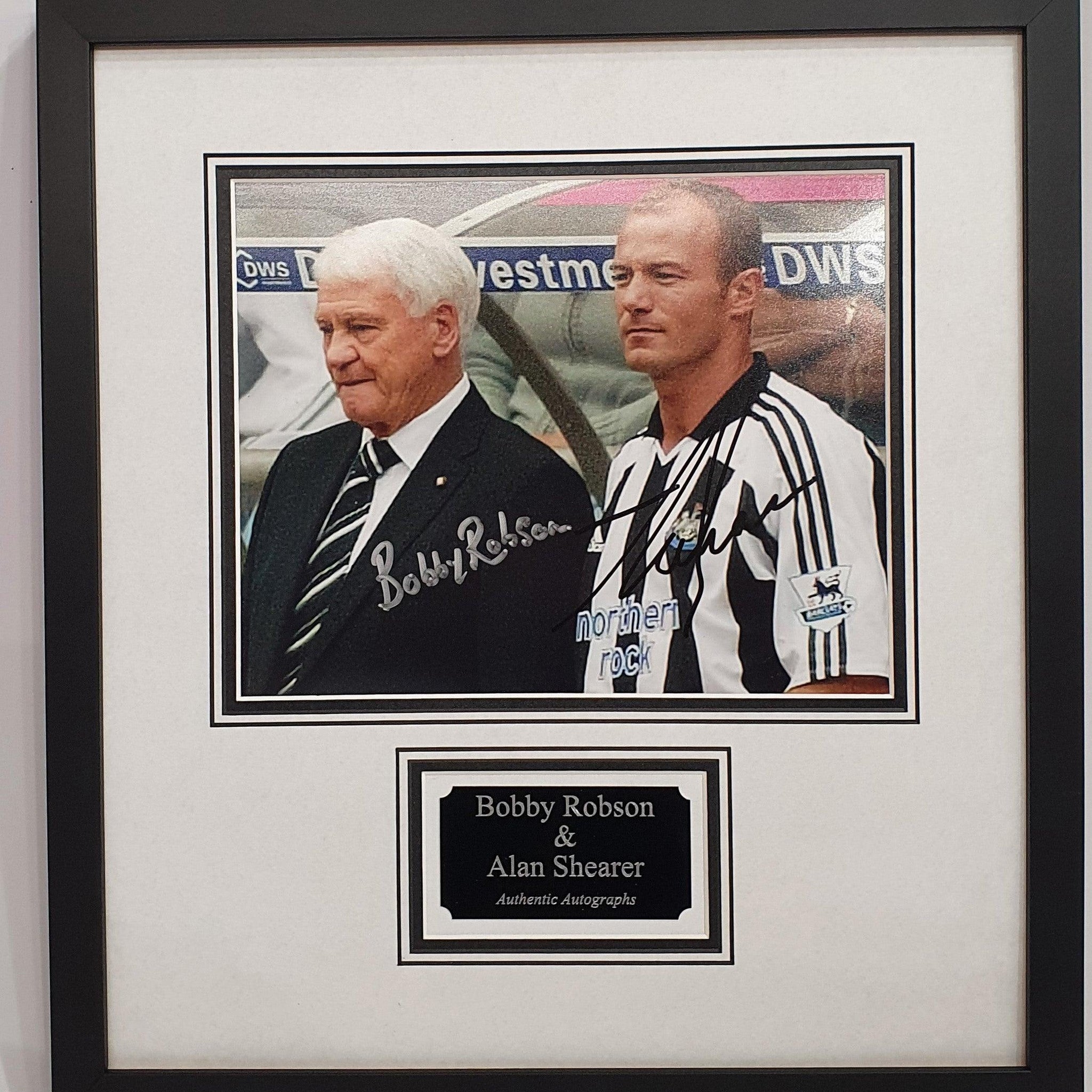 Bobby Robson & Alan Shearer Signed Newcastle United Photo Framed. - Darling Picture Framing