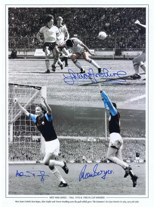 Brooking, Taylor & Boyce Signed West Ham United Photo. - Darling Picture Framing