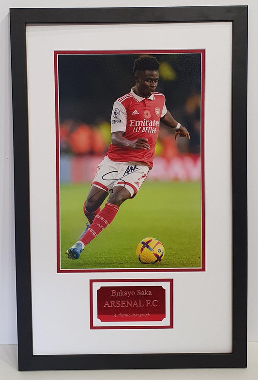 Bukayo Saka Signed Arsenal Photo Framed. - Darling Picture Framing