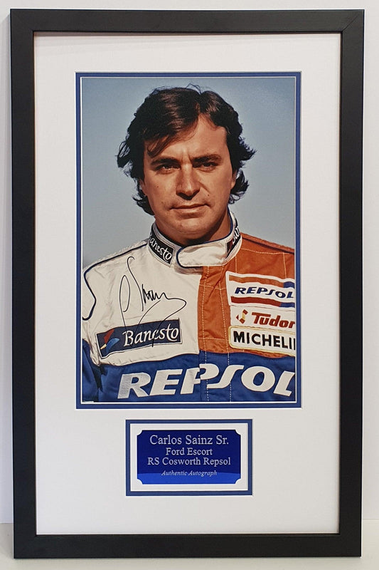 Carlos Sainz Signed Ford Repsol WRC Photo Framed. - Darling Picture Framing