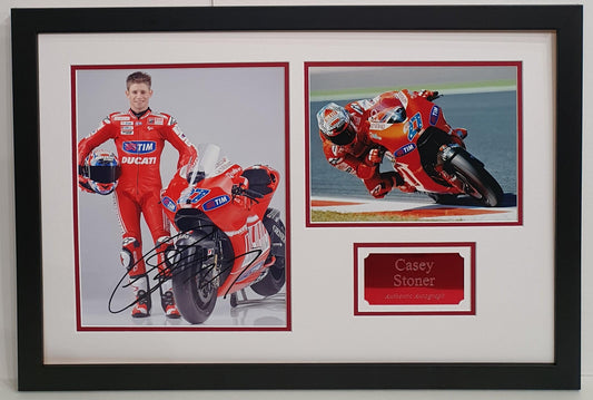 Casey Stoner Signed Ducati MotoGP Photo Framed. - Darling Picture Framing