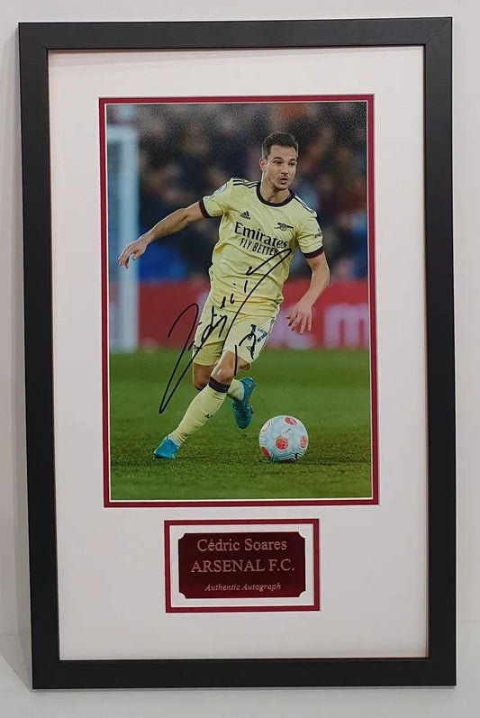 Cedric Soares Signed Arsenal Photo Framed. - Darling Picture Framing