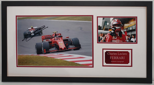 Charles Leclerc Signed Ferrari F1 Photo Framed. - Darling Picture Framing