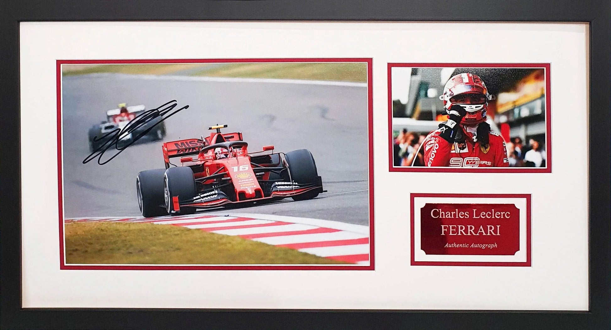 Charles Leclerc Signed Ferrari F1 Photo - Framed with COA - Darling Picture Framing