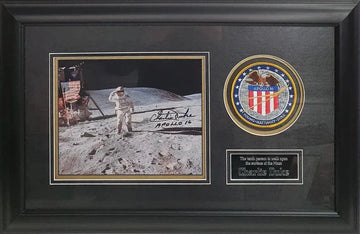 Charlie Duke Signed Apollo 16 Photo - Framed with COA - Darling Picture Framing