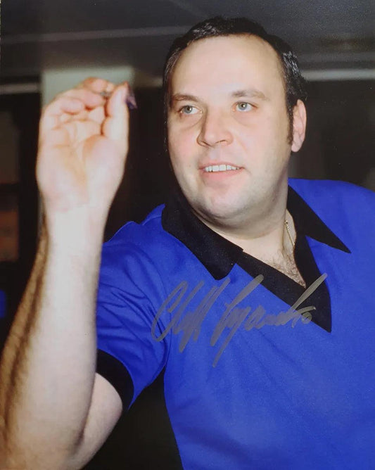 Cliff Lazarenko Signed Darts Photo. - Darling Picture Framing