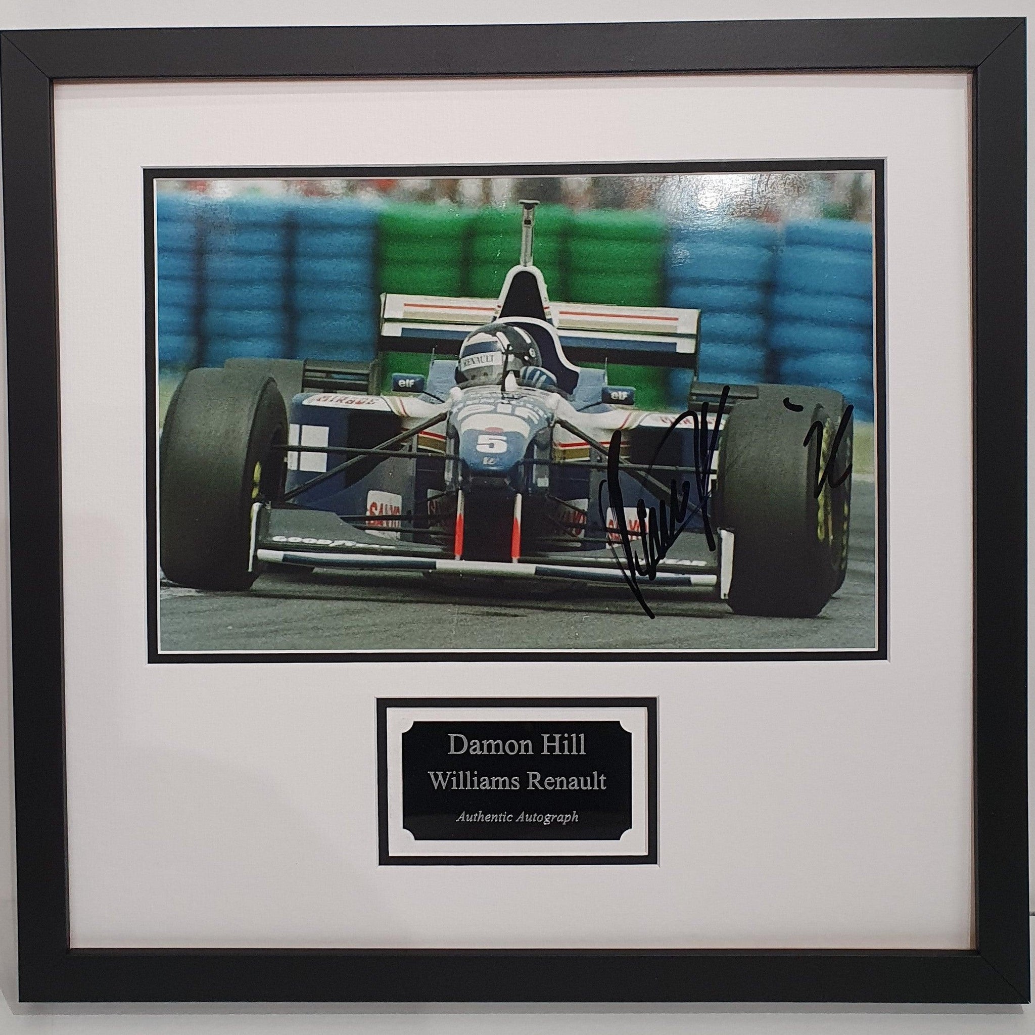Damon Hill Signed Williams Renault F1 Photo Framed. - Darling Picture Framing