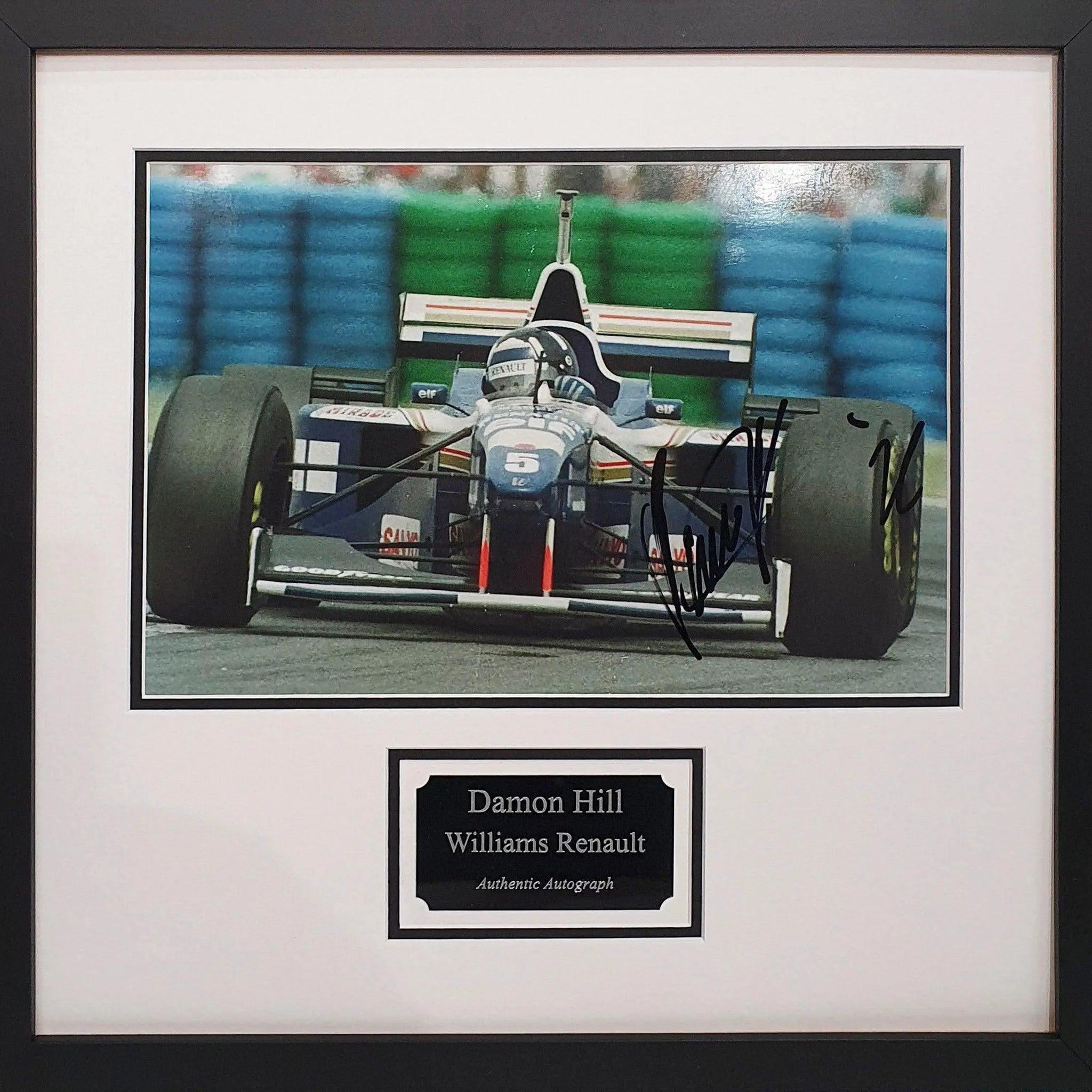 Damon Hill Signed Williams Renault F1 Photo - Framed with COA - Darling Picture Framing