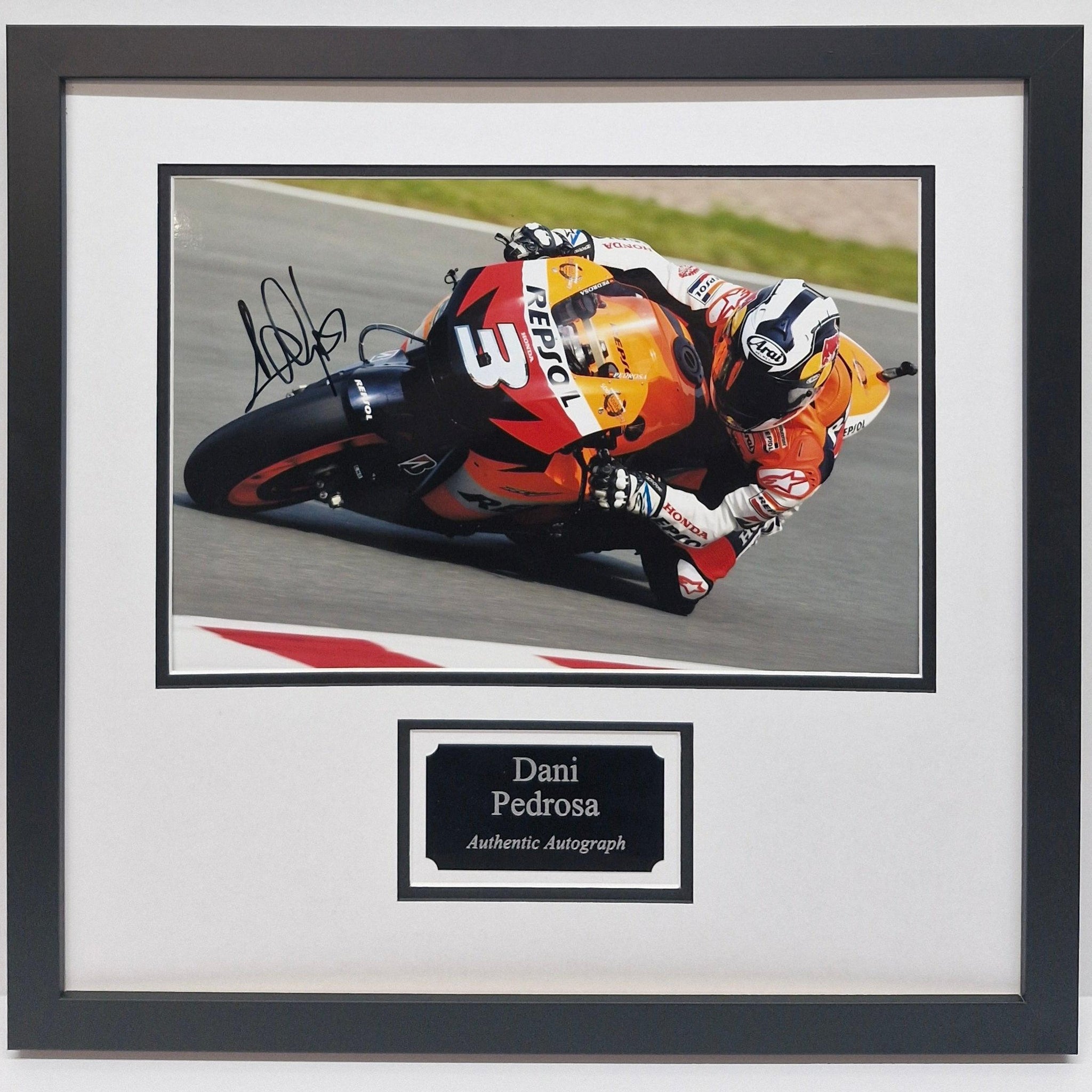 Dani Pedrosa Signed MotoGP Photo Framed. - Darling Picture Framing