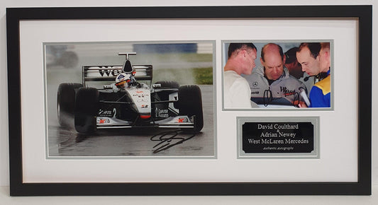 David Coulthard & Adrian Newey Signed McLaren F1 Photo Framed. - Darling Picture Framing