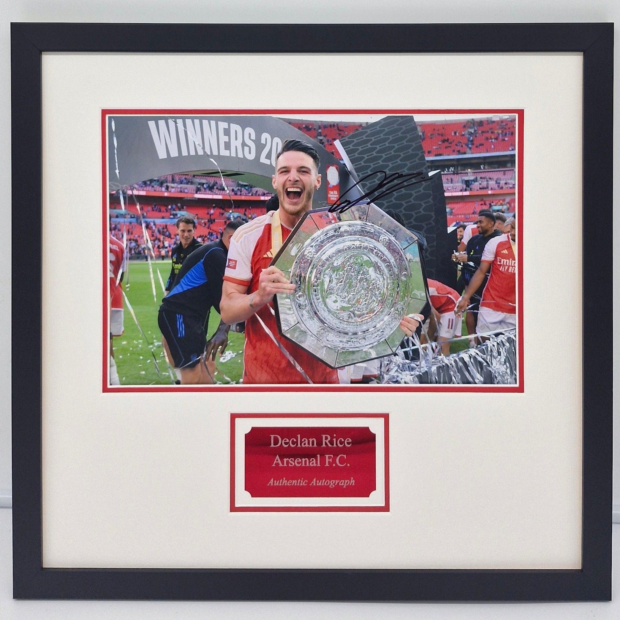 Declan Rice Signed Arsenal Photo Framed. - Darling Picture Framing