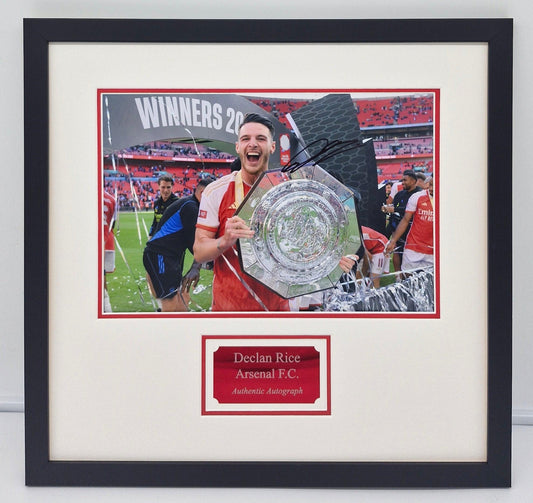 Declan Rice Signed Arsenal Photo Framed. - Darling Picture Framing