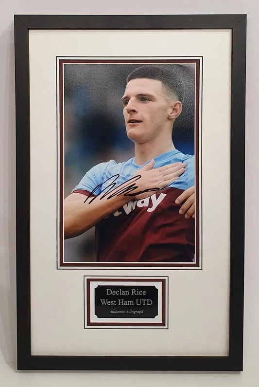 Declan Rice Signed West Ham United Photo Framed - Darling Picture Framing