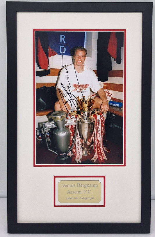 Dennis Bergkamp Signed Arsenal Photo Framed - Darling Picture Framing