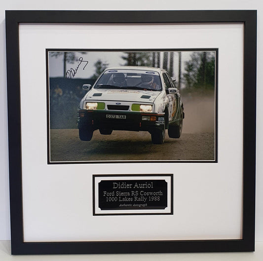 Didier Auriol Signed Sierra RS Cosworth Photo Framed. - Darling Picture Framing