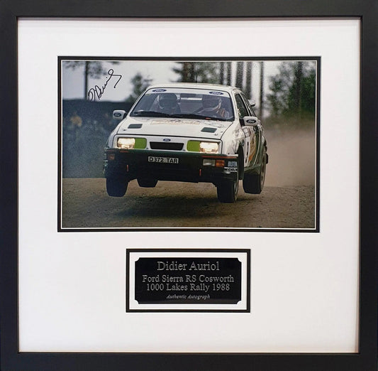 Didier Auriol Signed Sierra RS Cosworth Photo - Framed with COA - Darling Picture Framing