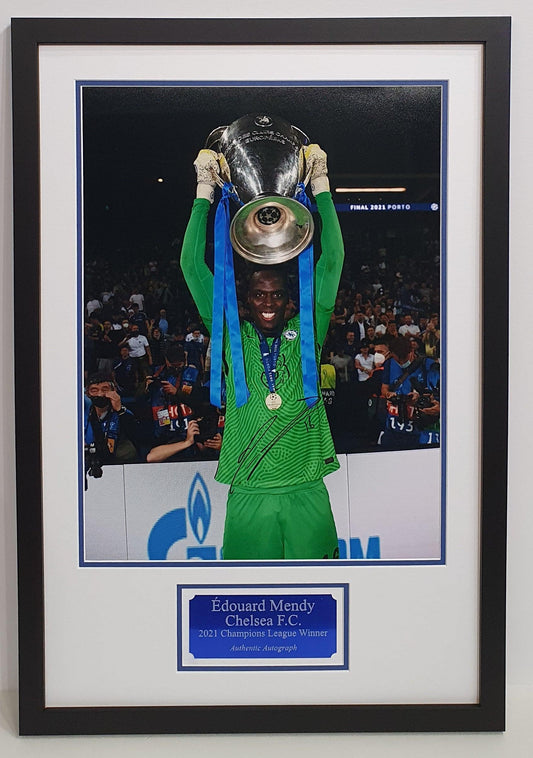 Edouard Mendy Signed Chelsea Photo Framed. - Darling Picture Framing