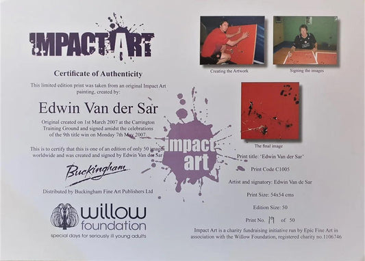 Edwin Van der Sar Signed Manchester United Impact Art Limited Edition of 50 - Darling Picture Framing