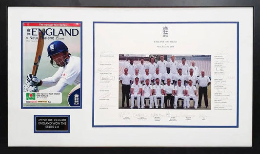 England Cricket Signed Team and Backroom Staff Photo - Framed with COA - Darling Picture Framing