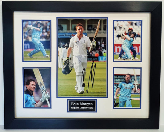 Eoin Morgan Signed England Photo Framed. - Darling Picture Framing