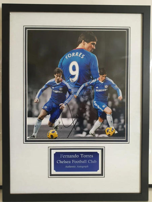 Fernando Torres Signed Chelsea Photo Framed. - Darling Picture Framing