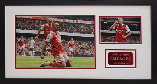 Gabriel Jesus Signed Arsenal Photo Framed. Darling Picture Framing