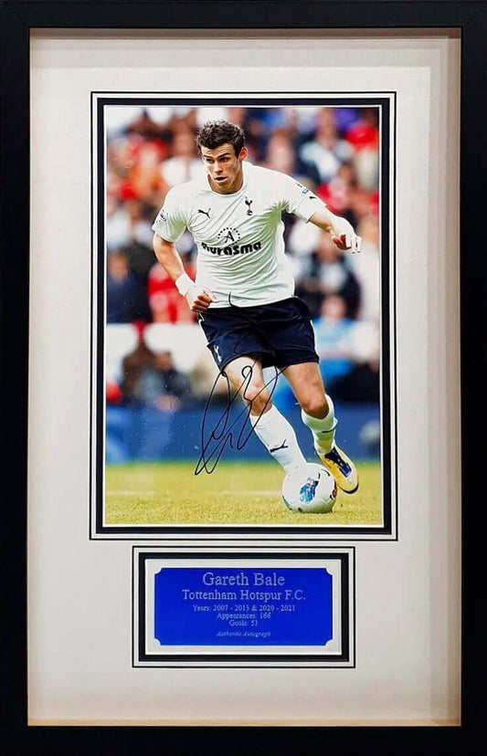 Gareth Bale Signed Spurs Photo Framed. Darling Picture Framing