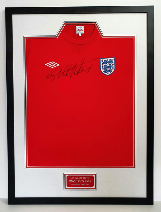 Geoff Hurst Signed England 1966 Shirt Framed. - Darling Picture Framing