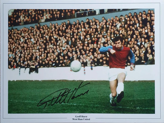 Geoff Hurst Signed West Ham United Photo. - Darling Picture Framing