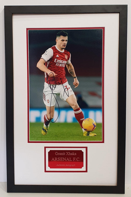 Granit Xhaka Signed Arsenal Photo Framed. - Darling Picture Framing