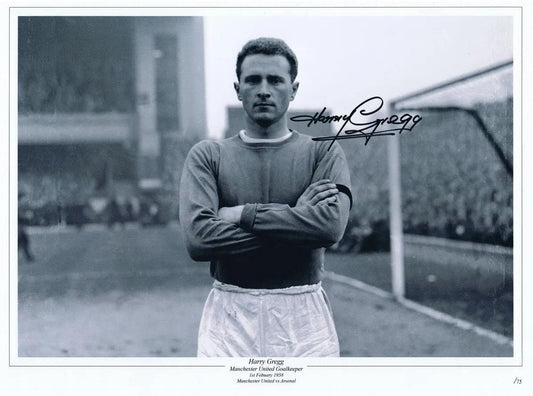 Harry Gregg Signed Manchester United Photo. - Darling Picture Framing