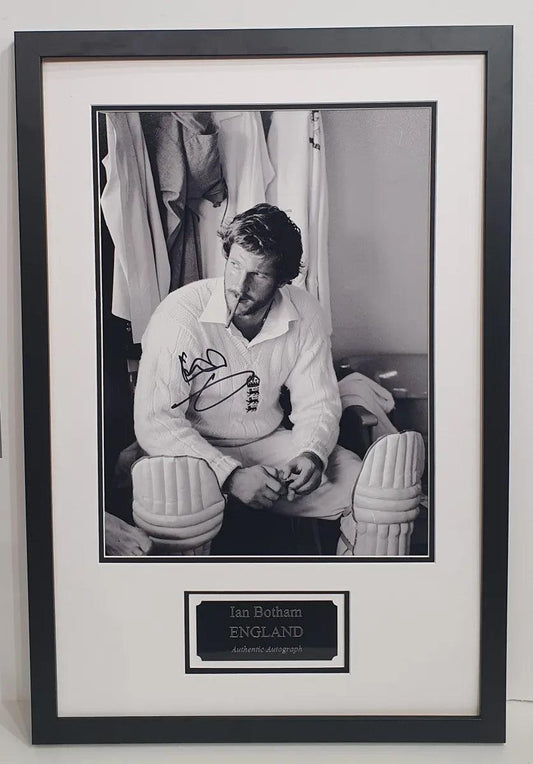 Ian Botham Signed England Photo Framed. - Darling Picture Framing