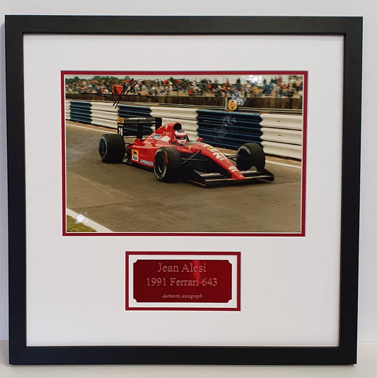 Jean Alesi Signed Ferrari F1 Photo Framed. - Darling Picture Framing