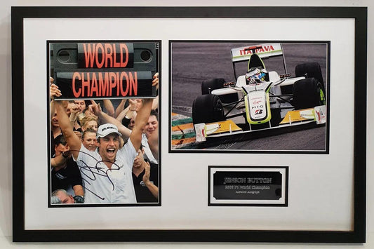 Jenson Button Signed Brawn GP F1 Photo Framed. - Darling Picture Framing
