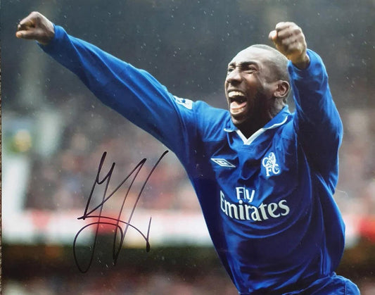 Jimmy Floyd Hasselbaink Signed Chelsea Photo. - Darling Picture Framing