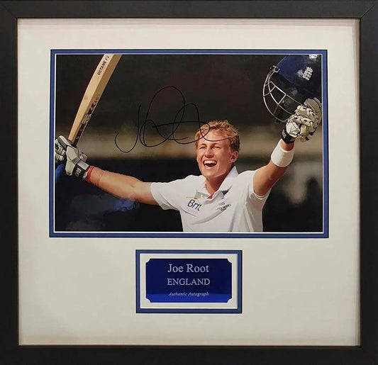 Joe Root Signed England Photo - Framed with COA - Darling Picture Framing