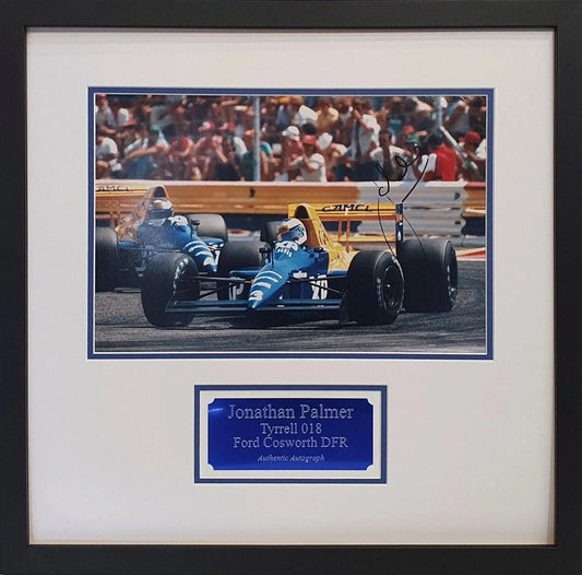 Jonathon Palmer Signed Tyrell F1 Photo - Framed with COA - Darling Picture Framing